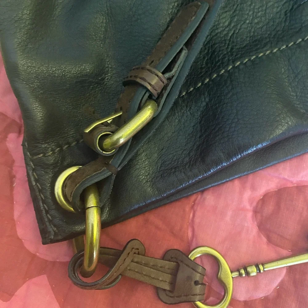 FINAL PRICE Fossil Black Leather Shoulder Bag. - Picture 4 of 7